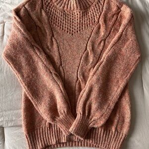 LC Lauren Conrad Cowl Neck Sweater - Soft Pink/Orange